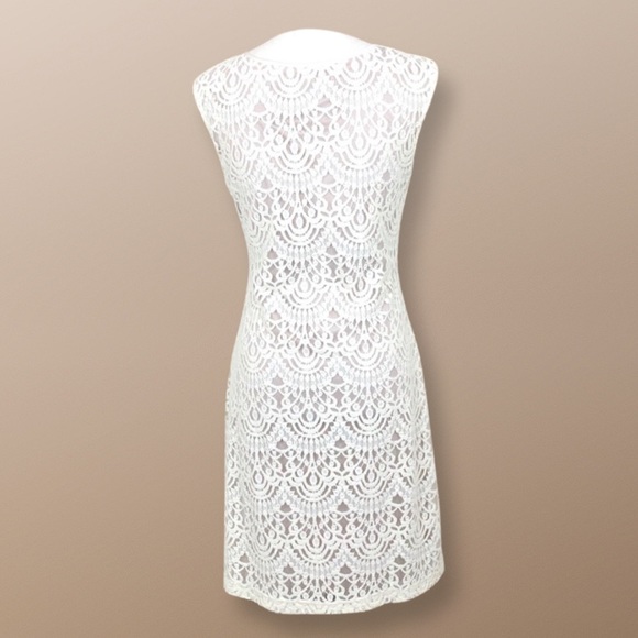 Jessica Howard Lace Overlay Ivory/Mauve Dress 4 - Picture 2 of 8